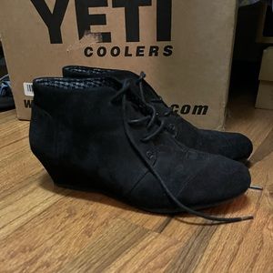 Black suede booties